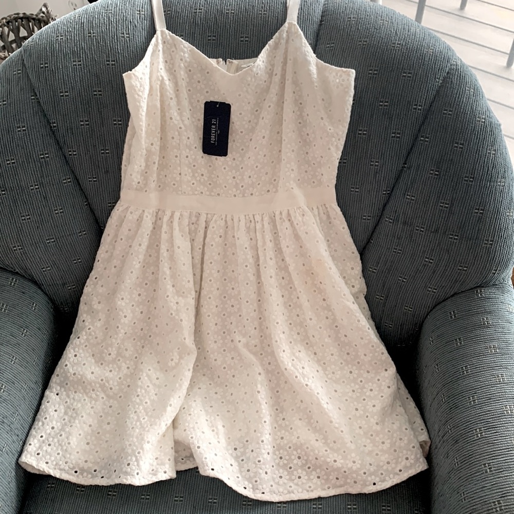 Cute white eyelet dress.